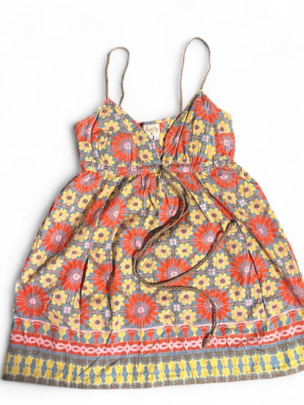 Plenty by Tracy Reese Orange & Yellow Floral Tie-Waist Sundress Tunic